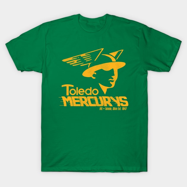 Defunct Toledo Mercurys Hockey Team T-Shirt by Defunctland